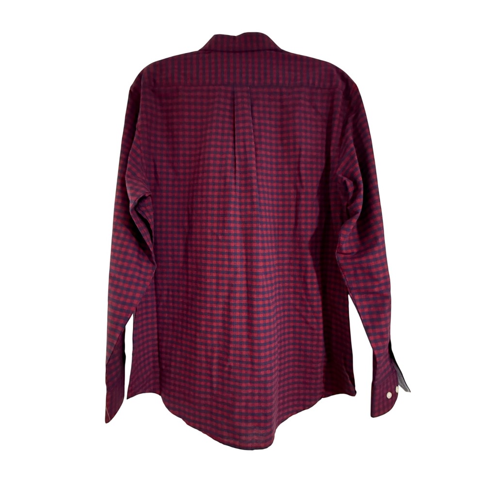 IZOD Mens LG Oxford Woven Gingham Button Down Shirt Sundried Tomato‎ Red - Picture 5 of 5
